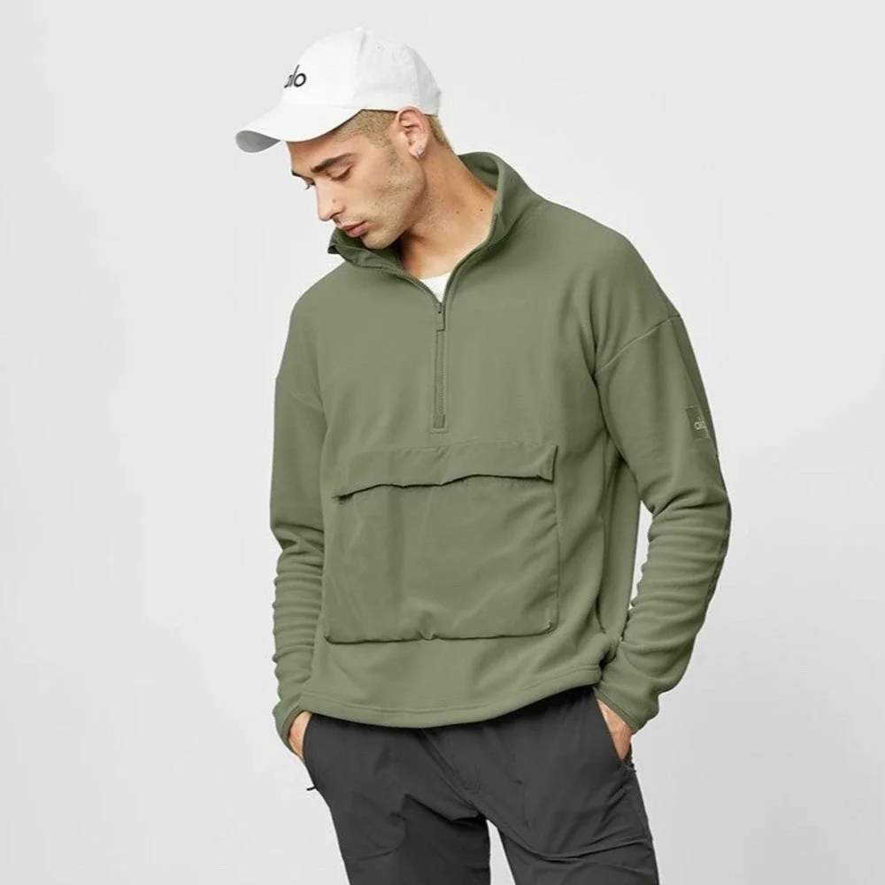 ALO YOGA 1/2 Zip Mammoth Polar Pullover Eucalyptus Size Medium